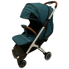 Прогулочная коляска Yoya Plus 4 (раздвиж. бампер, сумка-чехол, москит., дожд., крючки, подстак., накидка д/ножек, корзина д/пок.) изумрудный/белая рама, цвет шасси: белый