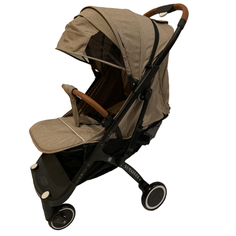 Прогулочная коляска Yoya Plus 4 (раздвиж. бампер, сумка-чехол, москит., дожд., крючки, подстак., накидка д/ножек, корзина д/пок.) бежевый/черная рама, цвет шасси: черный