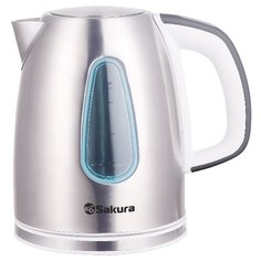 Чайник Sakura SA-2153, серебристый/белый