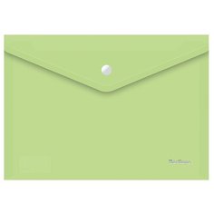 Berlingo Папка-конверт на кнопке Starlight, А4, 180 мкм, прозрачная, пластик салатовый