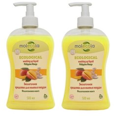 Molecola Набор средств для мытья посуды Филиппинское манго, 2 шт. с дозатором