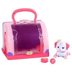Интерактивная игрушка робот Moose Little Live Pets Щенок принцесса с мячиком и переноской розовый/белый/фиолетовый