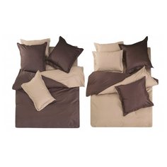 Постельное белье евростандарт СайлиД L-17, сатин коричневый