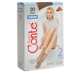 Капроновые носки Conte Elegant Tension 20 den 8С-8СП, 2 пары, размер 23-25, bronz