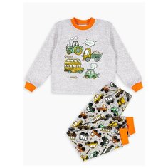 Пижама Веселый Малыш размер 92, серый/оранжевый