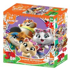 Пазл Prime 3D Super 3D 44 Котенка Сюжет 1 (13725), 48 дет.