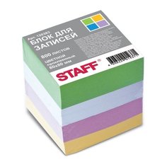 STAFF Блок для записей 8x8 см, 800 листов (120383) зеленый/голубой/фиолетовый/оранжевый