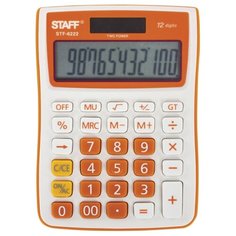 Калькулятор бухгалтерский STAFF STF-6222 оранжевый