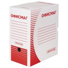 ОфисМаг Короб архивный с клапаном, А4, 150 мм, микрогофрокартон белый
