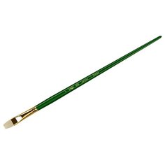 Кисть ГАММА Пейзаж щетина №7, плоская, длинная ручка зеленый Gamma