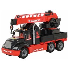 Автокран Полесье 205-02 MAMMOET с поворотной платформой в коробке (56832) 53 см черный/красный