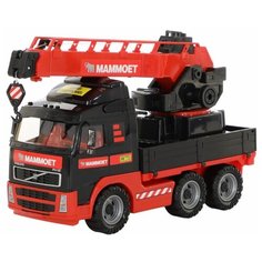 Автокран Полесье 203-02 MAMMOET VOLVO с поворотной платформой в коробке (56986) 52 см черный/красный