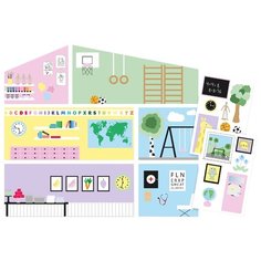 Lundby обои для домика "Школа" LB_60501500, разноцветный