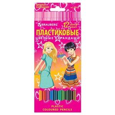 BRAUBERG Карандаши цветные Pretty Girls 12 цветов (180576)