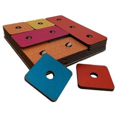 Развивающая игрушка PAREMO Геоборд Волшебный квадрат красный/синий/желтый/оранжевый