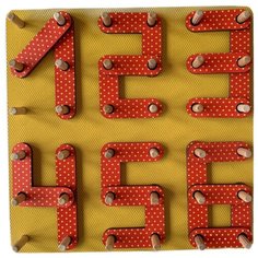 Развивающая игрушка PAREMO Геоборд Цифры желтый/красный