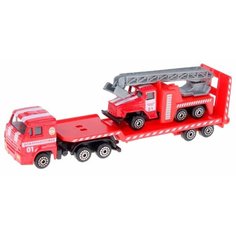 Набор техники ТЕХНОПАРК КамАЗ Автотранспортер с моделью спецслужб (SB-15-36) 7.5 см