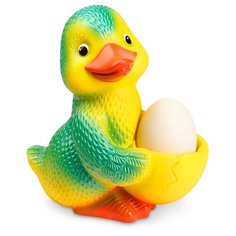 Игрушка для ванной ОГОНЁК Утка-мама с яйцом №2 (С-869) зеленый/желтый/красный