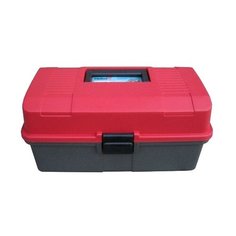 Ящик для рыбалки HELIOS двухполочный 33х20х16см красный/серый