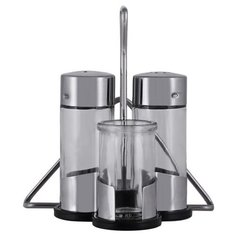 Tescoma Набор емкостей для соли, перца, зубочисток и салфеток Club прозрачный/стальной