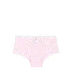 Хлопковые трусы-слипы с кружевной отделкой La Perla