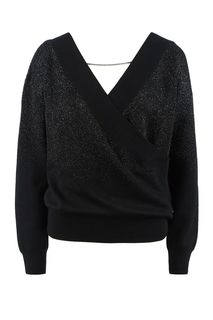 Черный джемпер оригинального кроя Guess