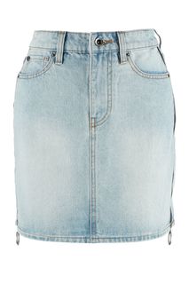 Короткая джинсовая юбка с молниями по бокам Armani Exchange