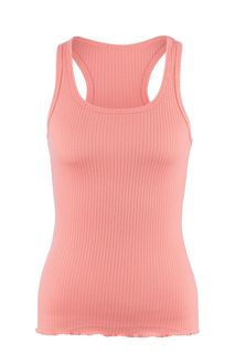 Розовая майка из хлопка в рубчик Krapiva