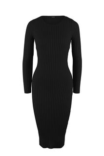 Трикотажное платье из вискозы в рубчик Guess