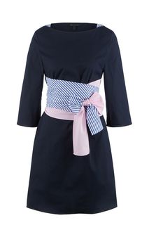 Короткое хлопковое платье с расклешенной юбкой Armani Exchange