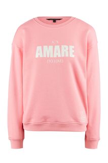 Розовый свитшот с декоративным принтом Armani Exchange