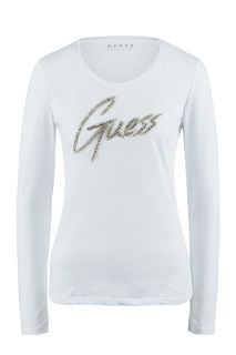 Белая футболка с декоративной отделкой Guess