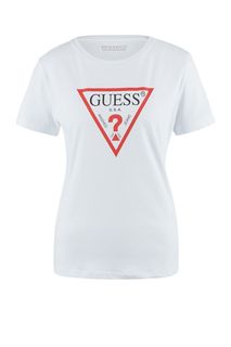 Футболка из хлопка с логотипом бренда Guess