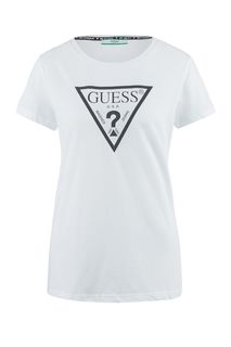 Белая футболка с фактурным принтом Guess