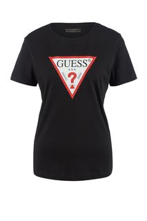 Футболка из хлопка с логотипом бренда Guess
