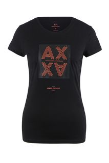 Хлопковая футболка с круглым вырезом Armani Exchange