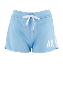 Короткие синие шорты с декоративным принтом Armani Exchange
