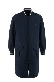 Удлиненная легкая куртка-бомбер синего цвета Armani Exchange