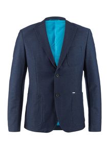 Синий пиджак с накладными карманами Guess