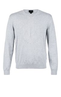 Серый джемпер из хлопка с логотипом бренда Armani Exchange