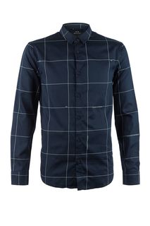 Приталенная хлопковая рубашка в клетку Armani Exchange