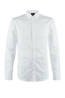 Приталенная хлопковая рубашка в клетку Armani Exchange