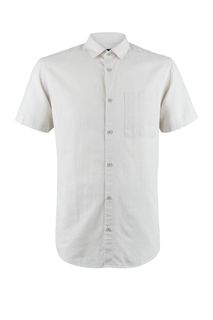 Рубашка с короткими рукавами из хлопка и льна Armani Exchange