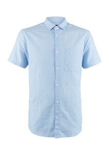 Рубашка с короткими рукавами из хлопка и льна Armani Exchange