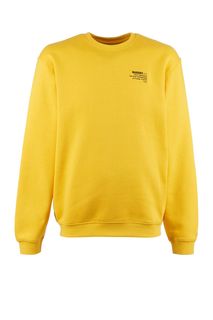 Желтый свитшот из хлопка с вышивкой Guess