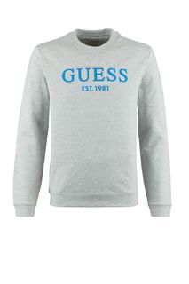 Серый свитшот из хлопка с принтом Guess