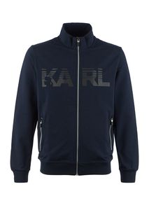 Синяя толстовка с логотипом бренда Karl Lagerfeld