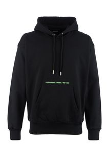 Черная толстовка из хлопка с принтом на спине Diesel