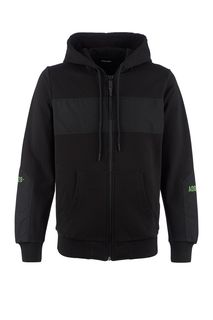 Черная толстовка на молнии с капюшоном Diesel