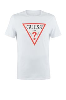 Футболка из хлопка с логотипом бренда Guess